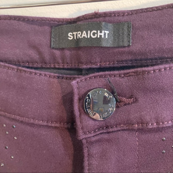 PER UNA Sz 12 Roma  Rise Straight Luxe Feel Rhinestone Embellished Jeans - Picture 4 of 12